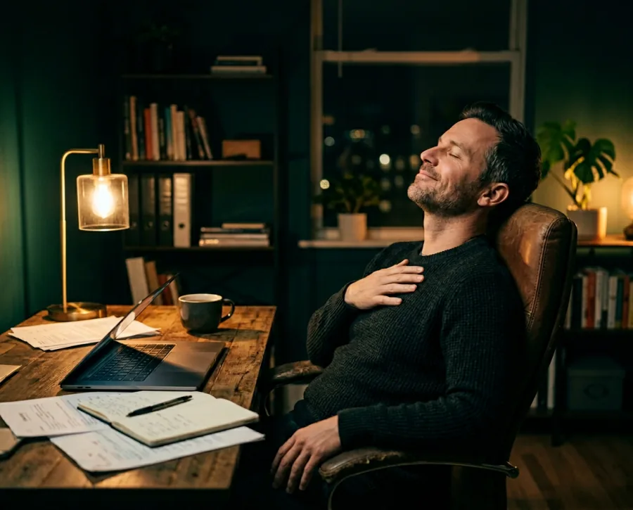 Persona che si rilassa dal laptop